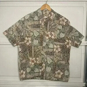 Vintage Cooke Street Reverse Print Honolulu Hawaii Aloha Shirt Size Large